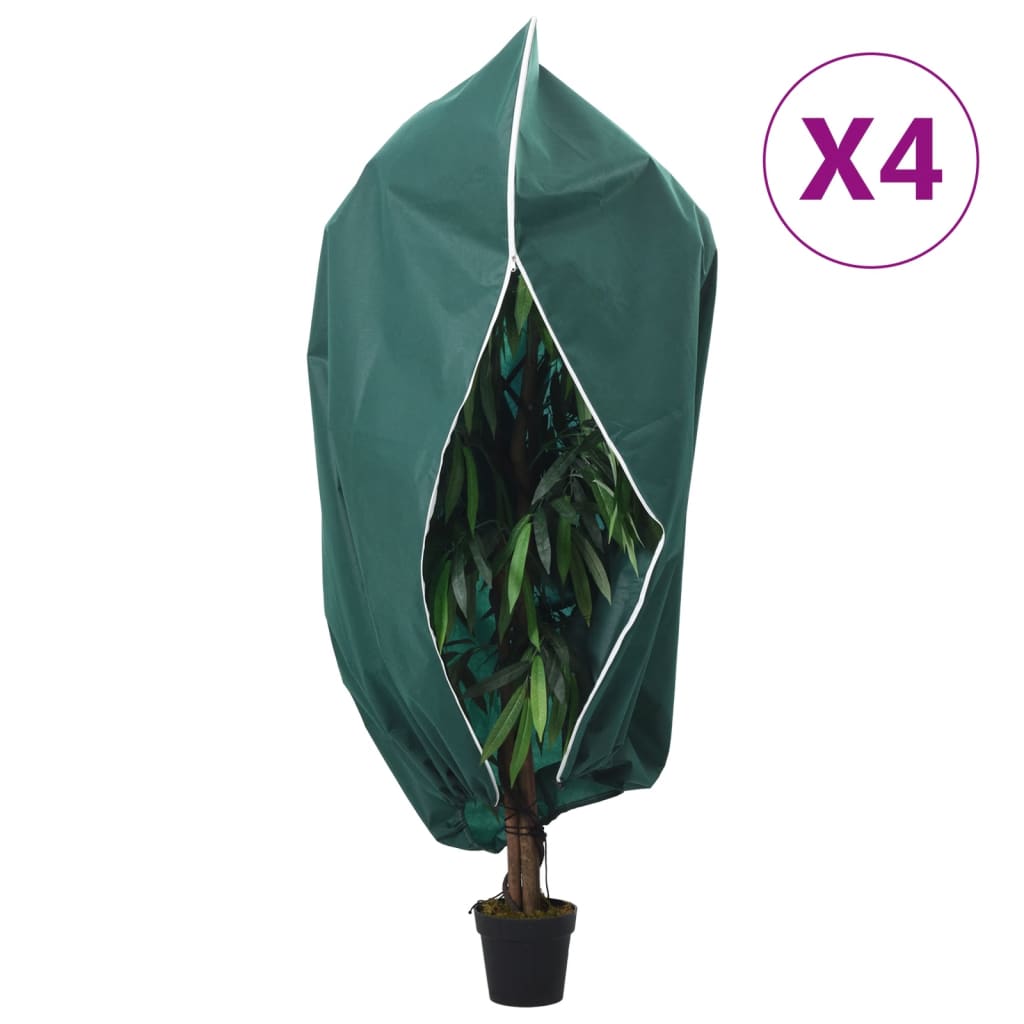 Plant Fleece Covers with Zip 4 pcs 70 g/m2 3.93x3 m