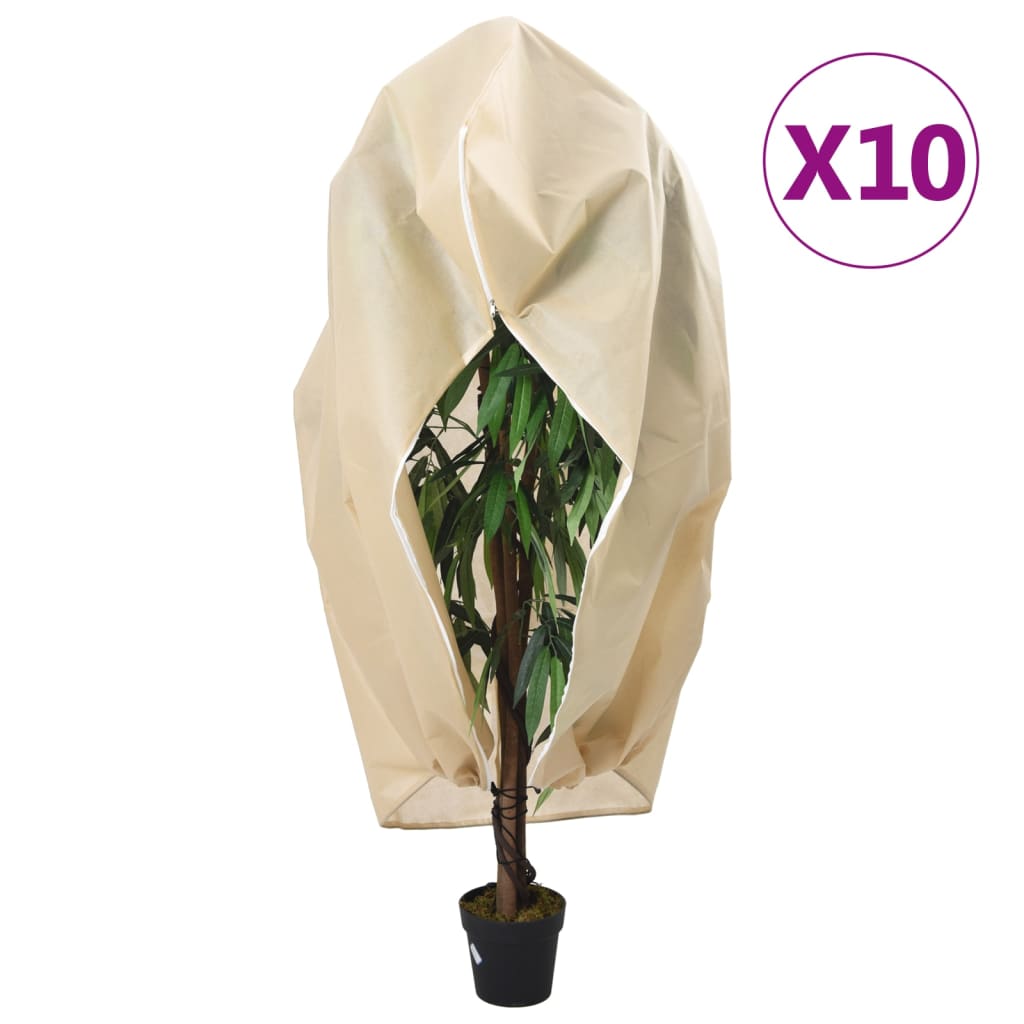 Plant Fleece Covers with Zip 10 pcs 70 g/m2 3.93x3 m