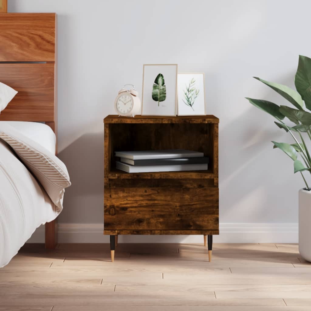 Bedside Table - PHOENIX Joe Nightstand Smoked Oak 40cm