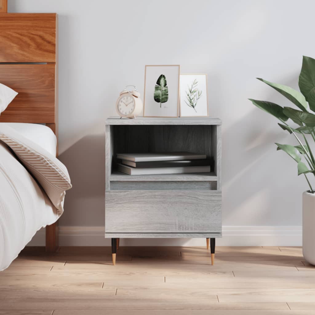 Bedside Table - PHOENIX Cal Nightstand Grey Sonoma 40cm