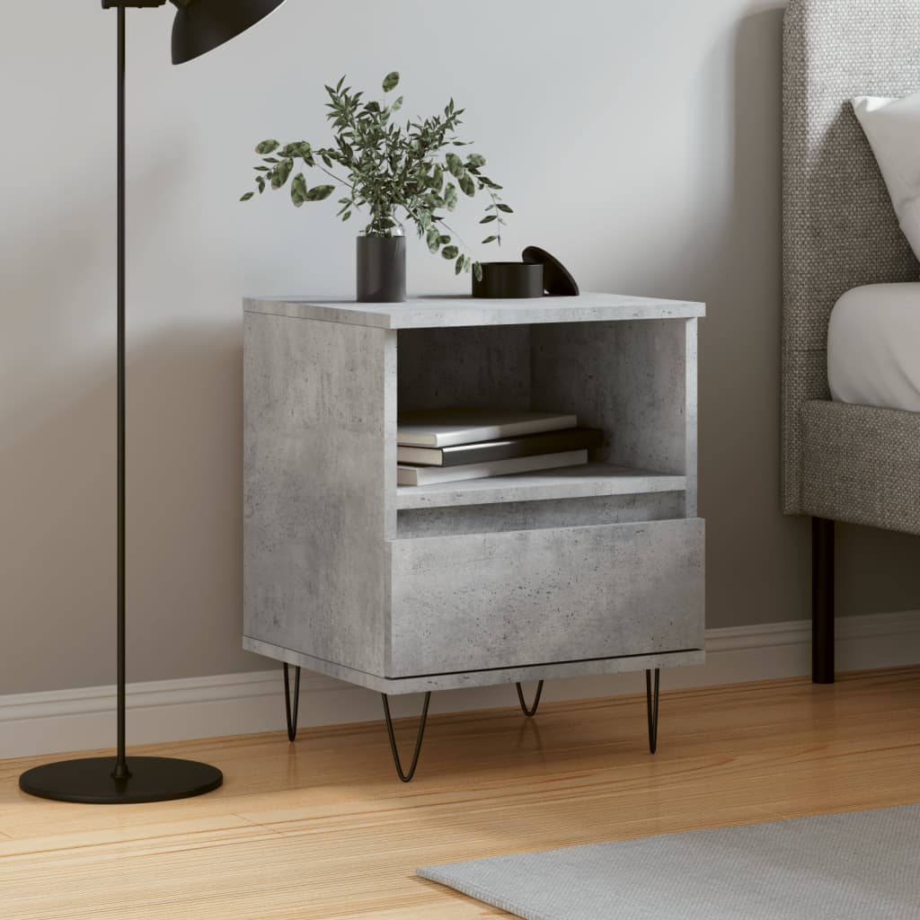 Bedside Table - PHOENIX Vic Nightstand Concrete Grey 40cm