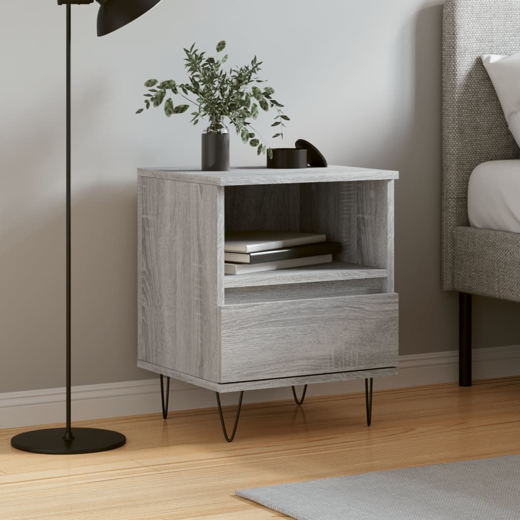 Bedside Table - PHOENIX Tyra Nightstand Grey Sonoma 40cm