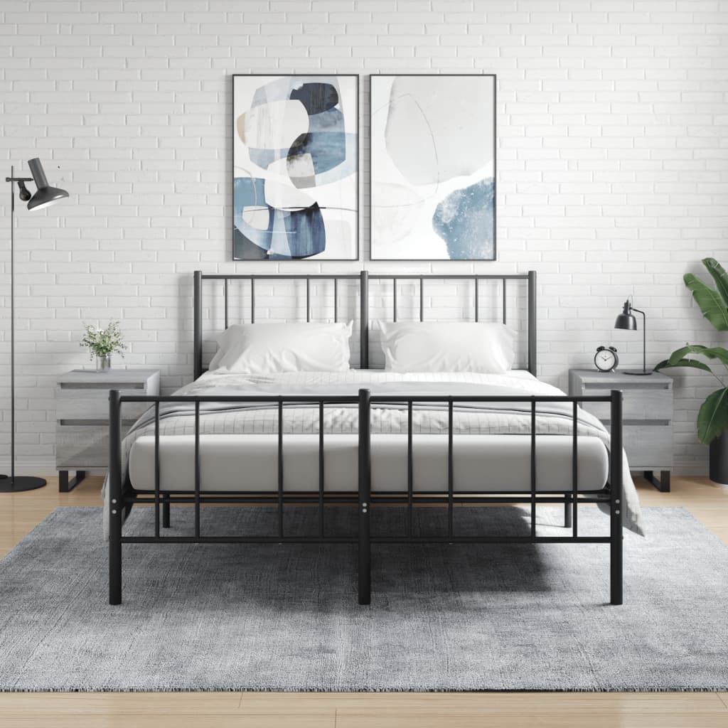 Bedside Table - PHOENIX Finn 2 Piece Nightstand Grey Sonoma 40cm
