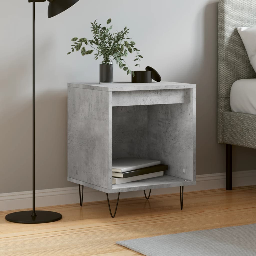 Bedside Table - PHOENIX Hal Nightstand Concrete Grey 40cm