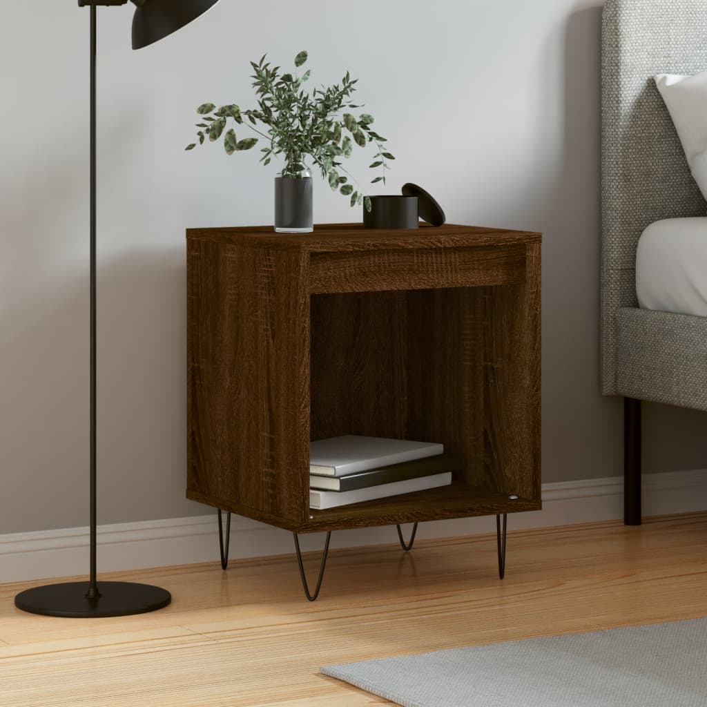 Bedside Table - PHOENIX Aven Nightstand Brown Oak 40cm