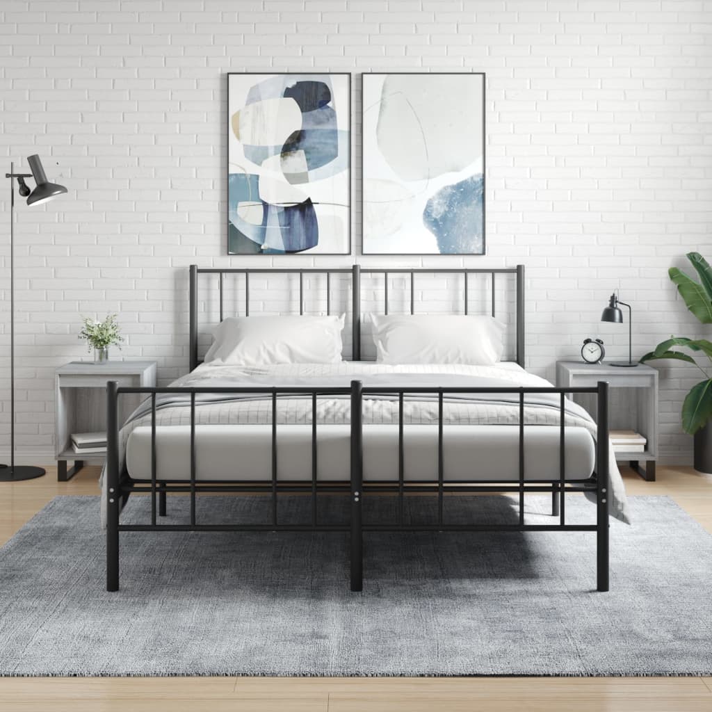 Bedside Table - PHOENIX Ty 2 Piece Nightstand Grey Sonoma 40cm