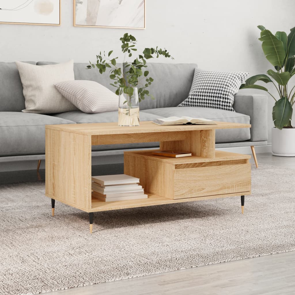 Coffee Table Sonoma Oak 90x49x45 cm Engineered Wood