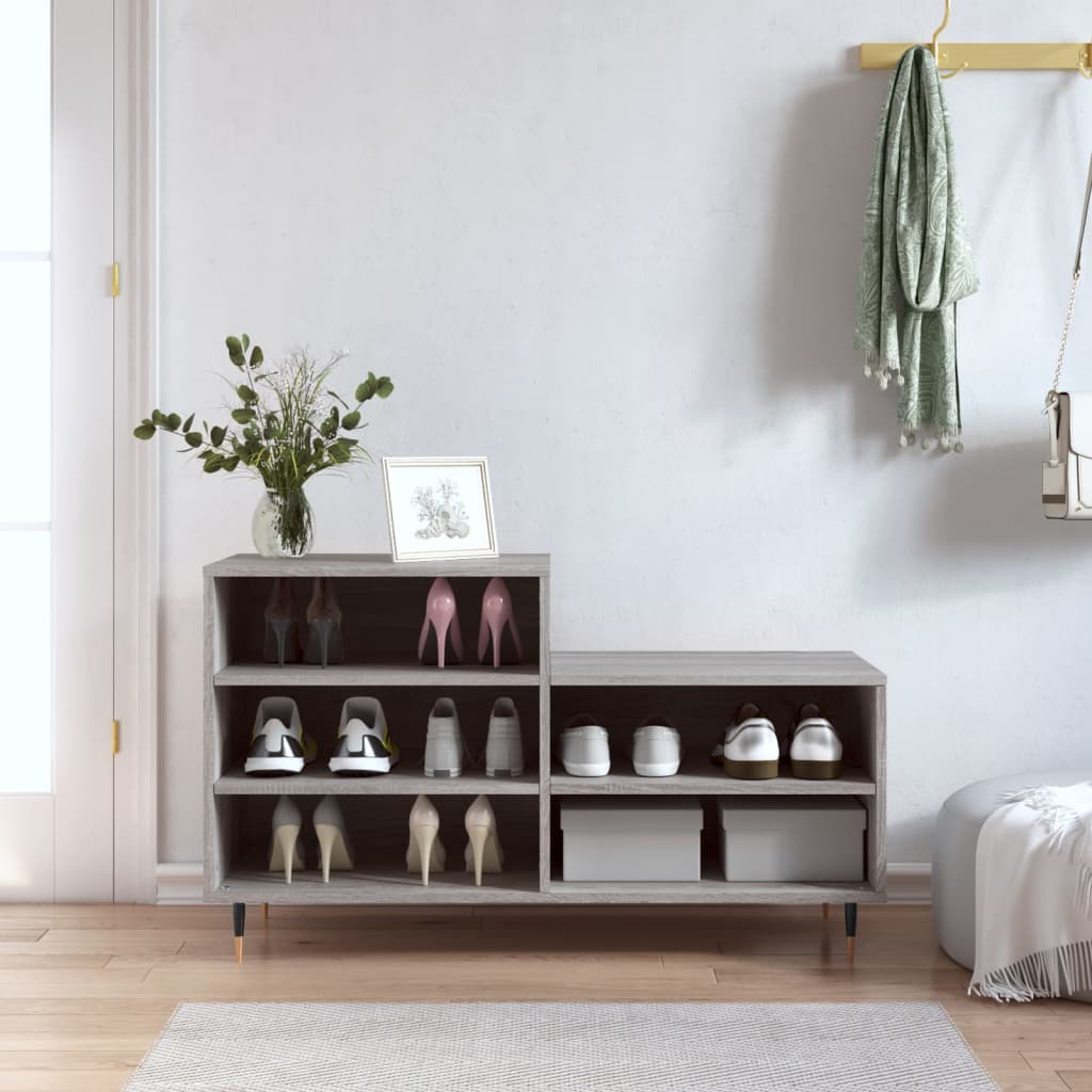Shoe Cabinet Grey Sonoma 102x36x60 cm Engineered Wood