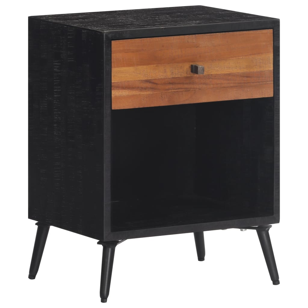 Bedside Table - BARI Nightstand Black 40cm