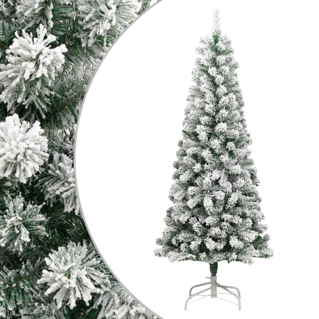 Fluer Flocked Snow Tree 210cm Hinged Design