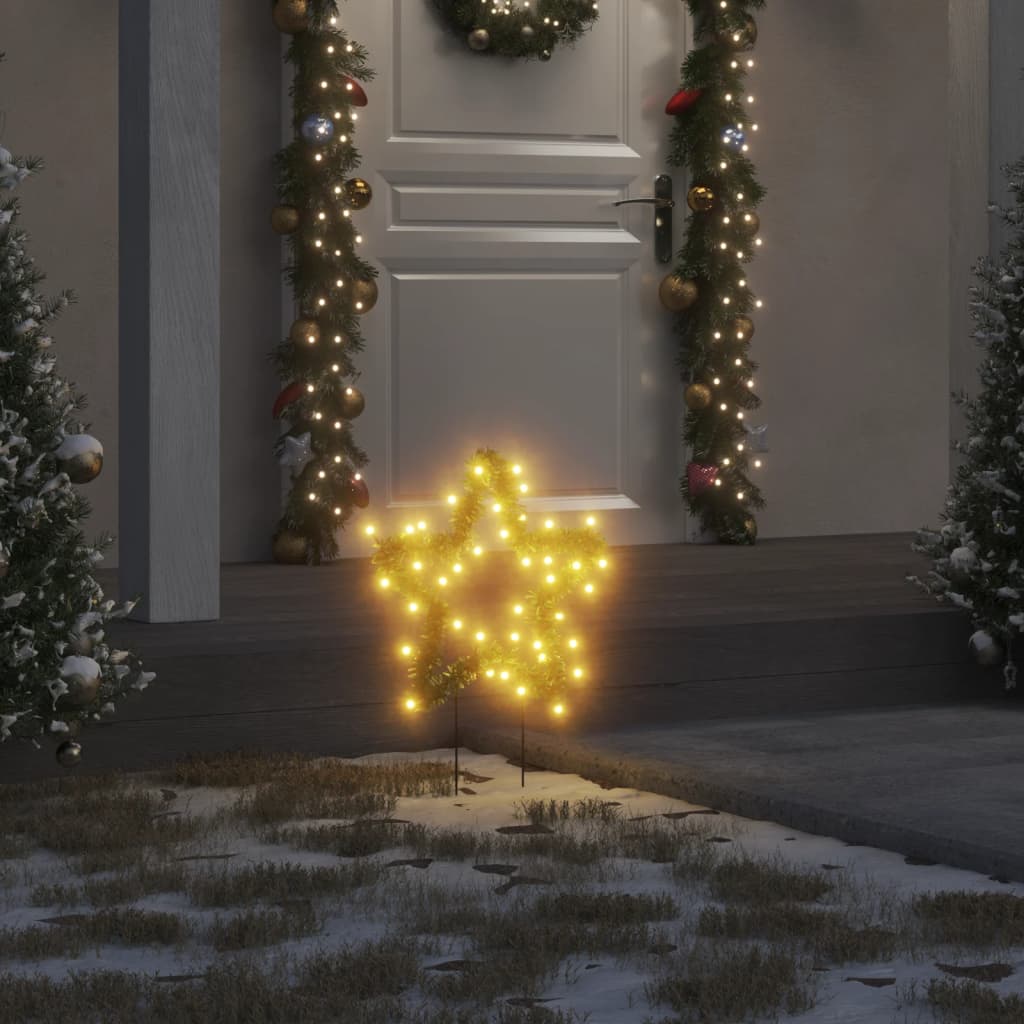 Faune 3 pcs Star Light Decorations Spikes 50 LEDs 29cm