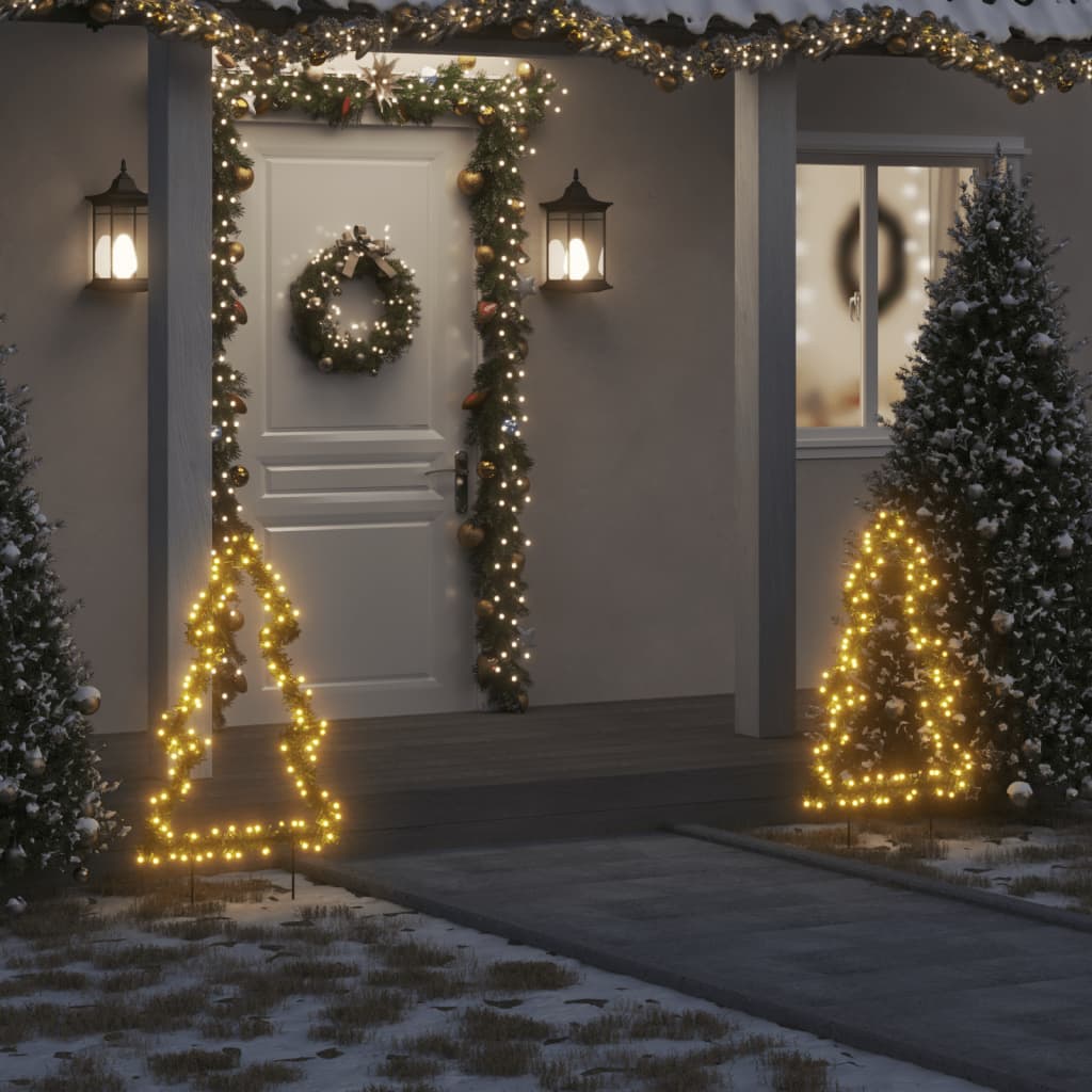 Faune Christmas Light Decoration Ground Spikes Tree 115 LEDs 90cm