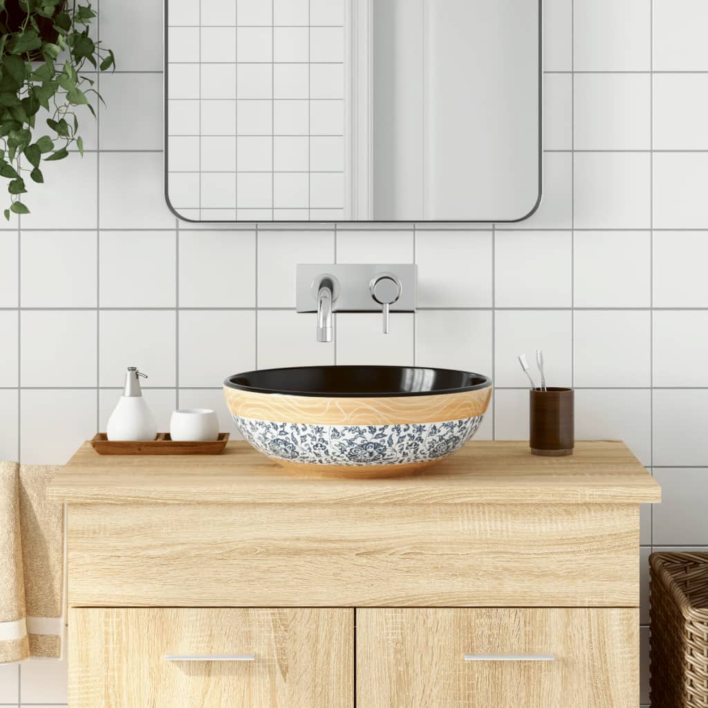 Countertop Basin Multicolour Round Î 41x14 cm Ceramic