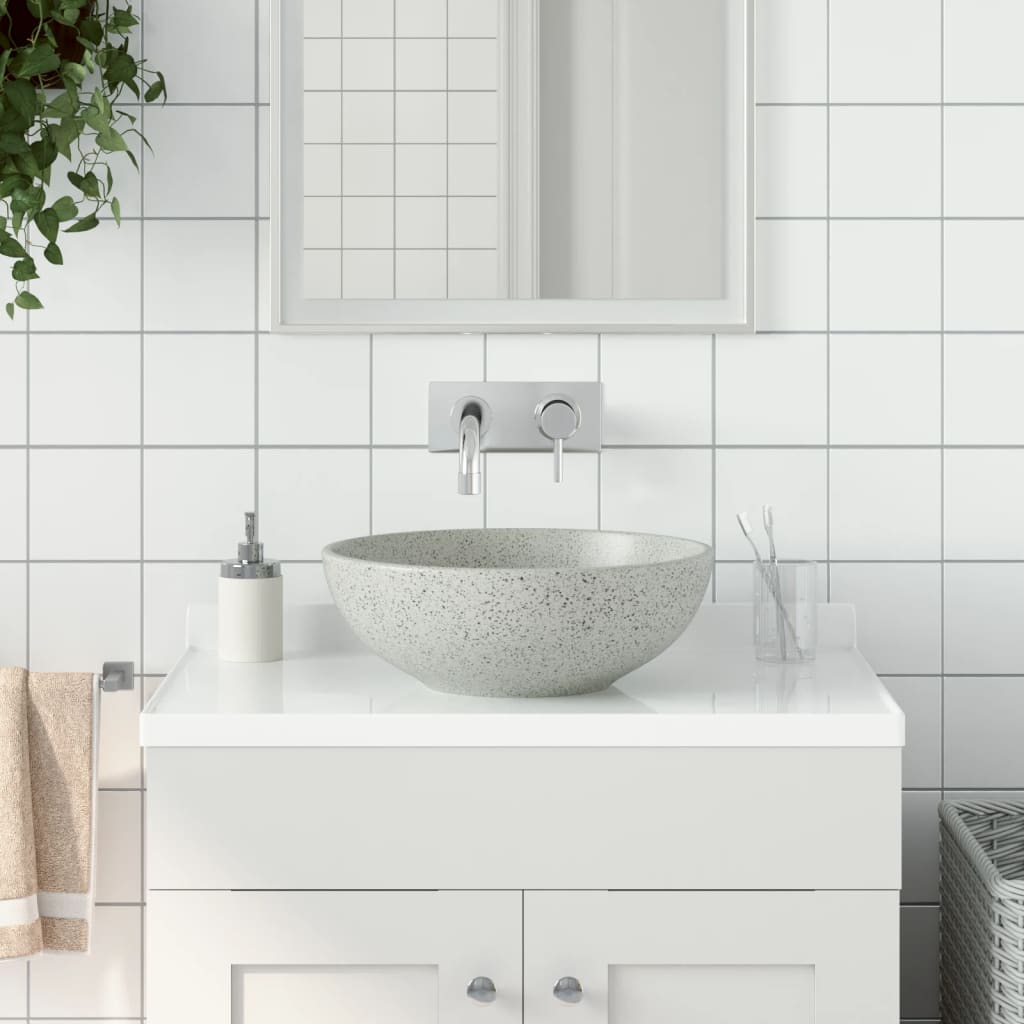Countertop Basin Grey Round Î 41x14 cm Ceramic