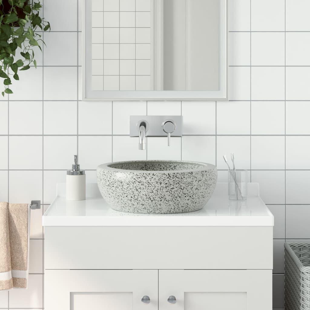 Countertop Basin Grey Round Î 41x14 cm Ceramic