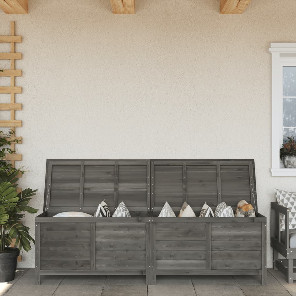 Garden Storage Box Anthracite 198.5x50x56.5 cm Solid Wood Fir