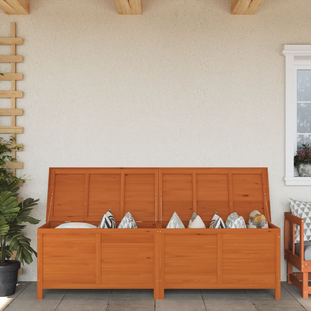 Garden Storage Box Brown 198.5x50x56.5 cm Solid Wood Fir