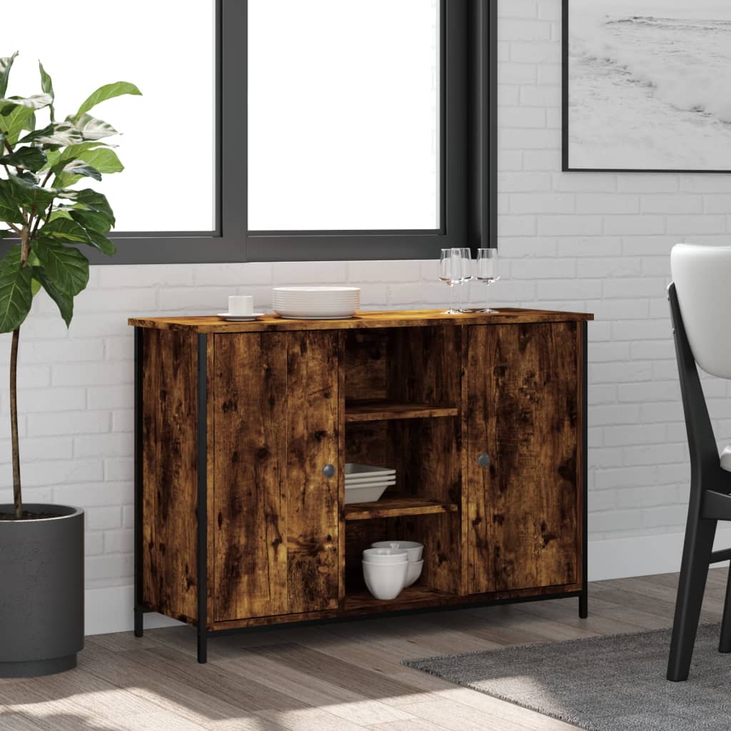 Sideboard Smoked Oak 100x35x70 cm Engineered Wood