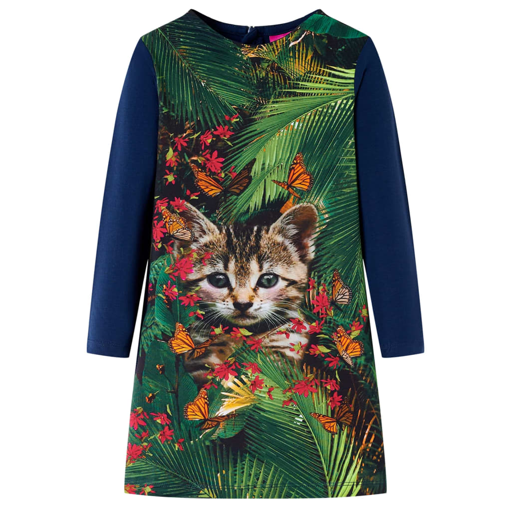 Kids' Dress with Long Sleeves Navy 104