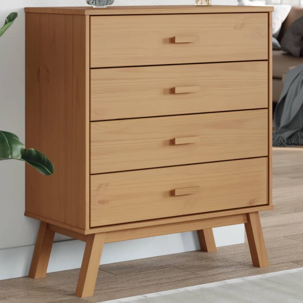 BURTON Oak Finish Chest of Drawers - Medium-sized, 4 Drawers