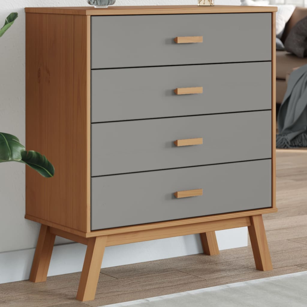 GORDON Oak Finish Chest of Drawers - Medium-sized, 4 Drawers