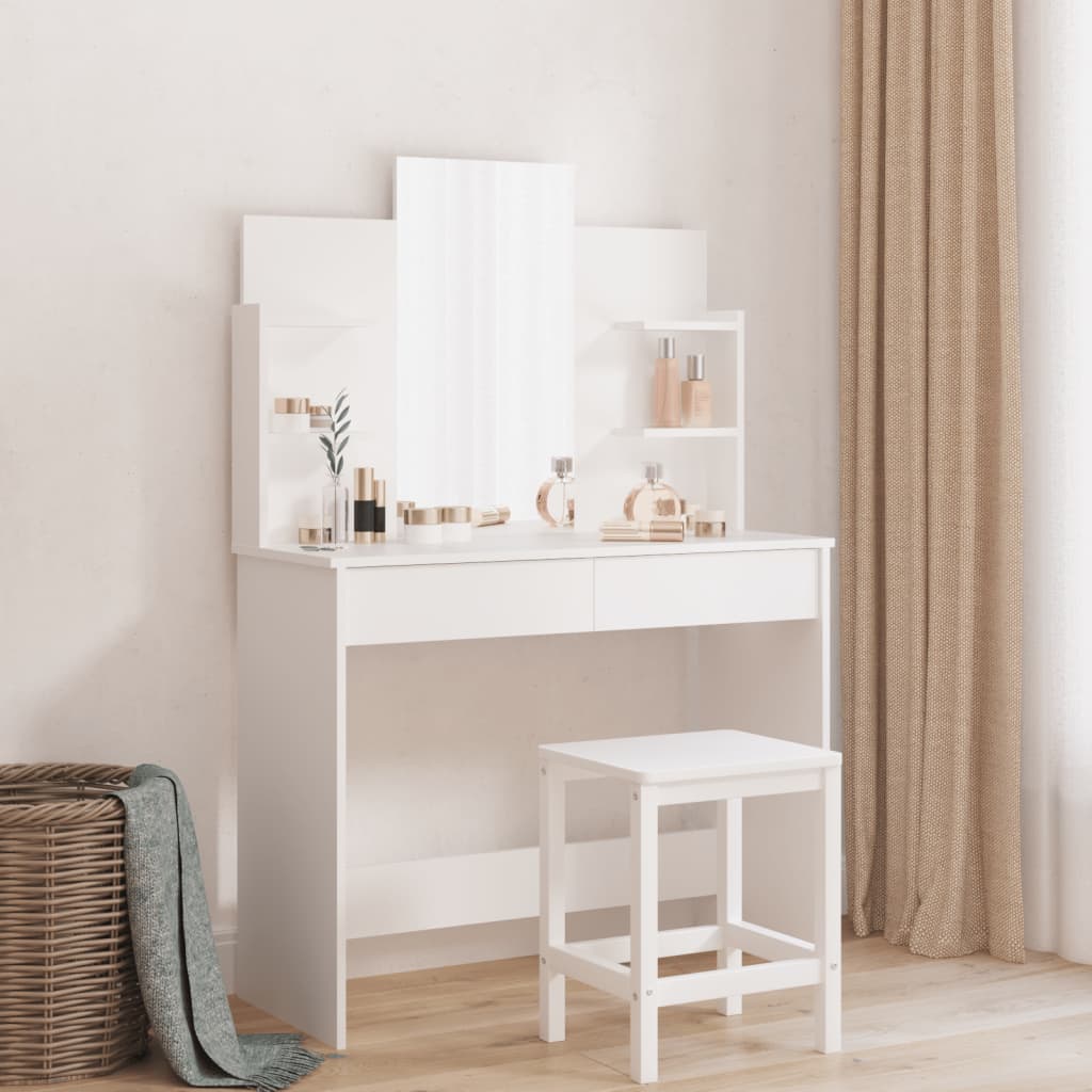 Dressing Table - SEOUL Dresser White 96cm