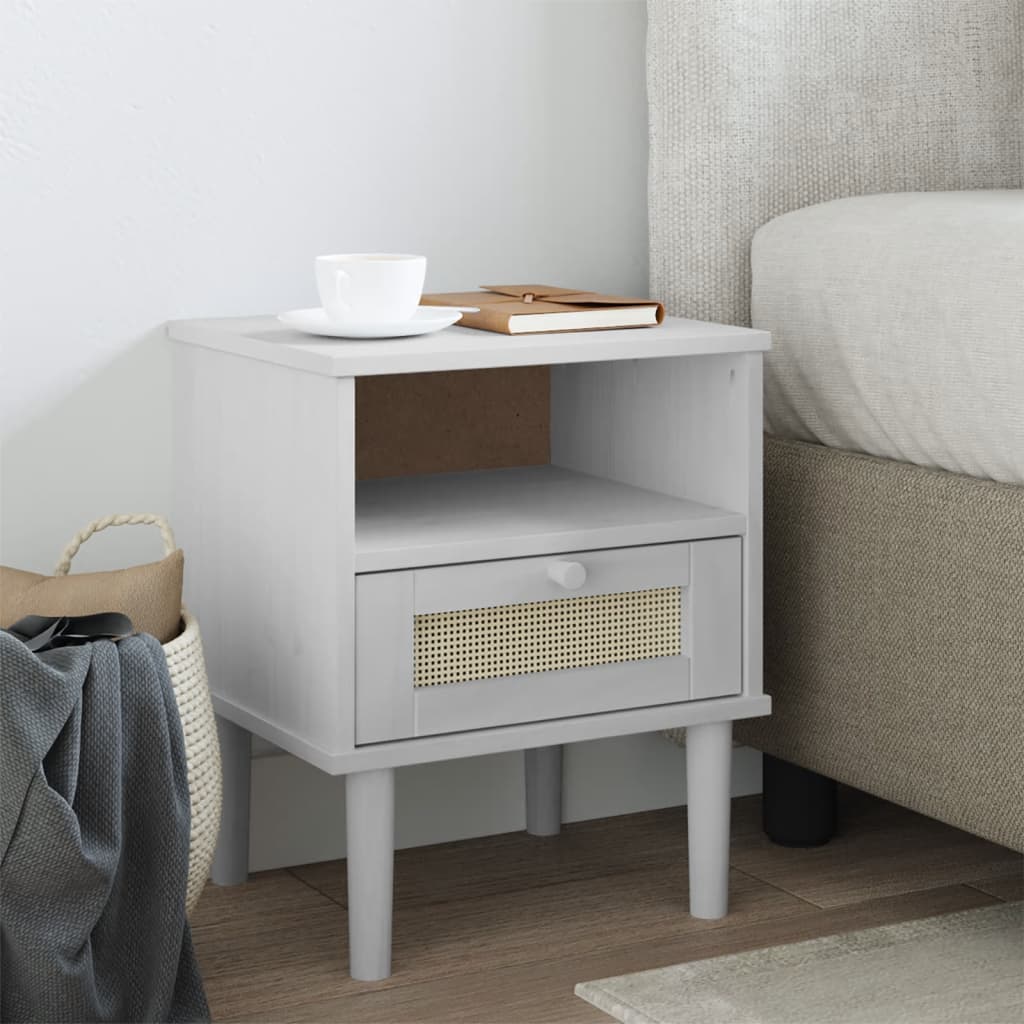 Bedside Table - RIVERSIDE Nightstand White 40cm