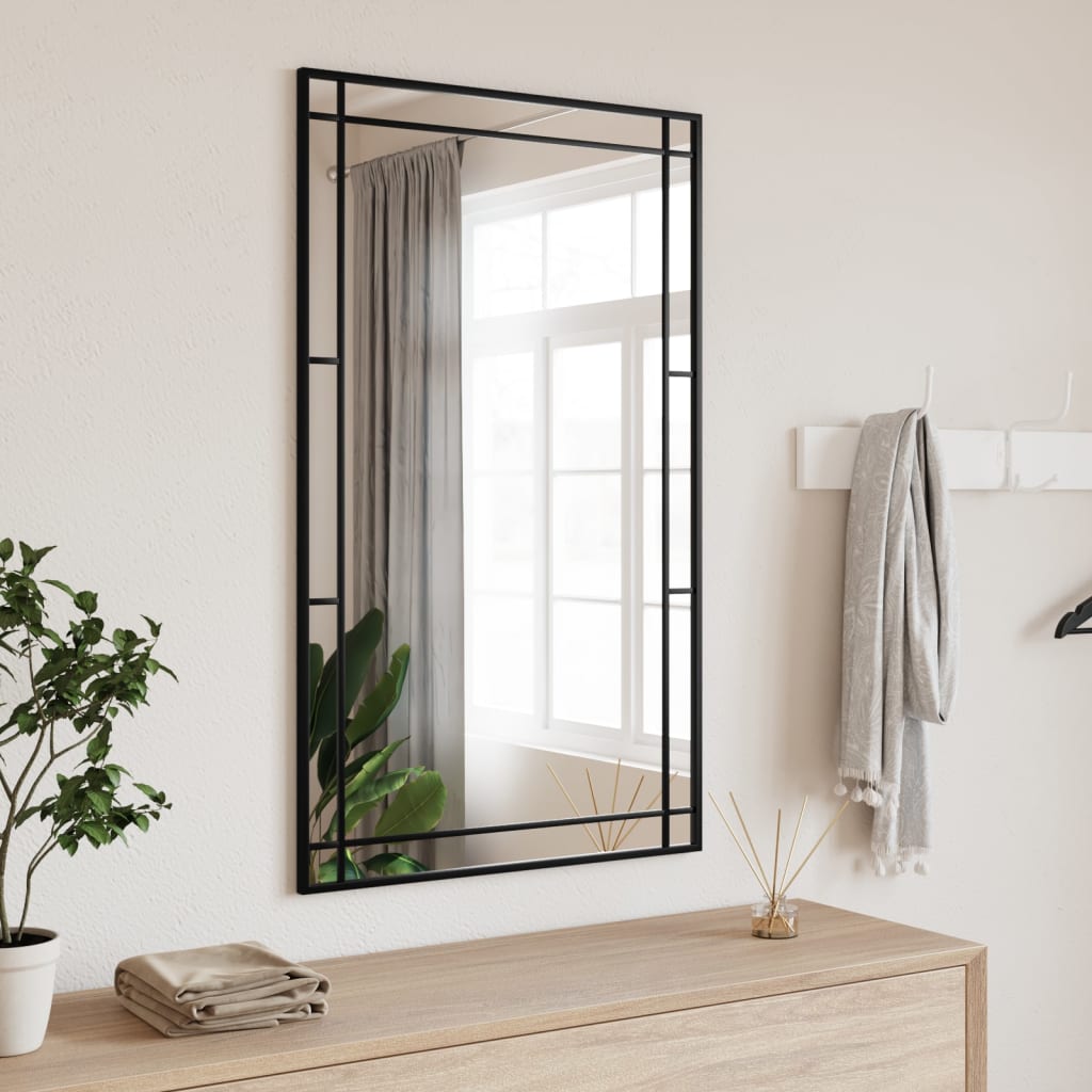 Wall Mirror Black 60x100cm Rectangle Iron