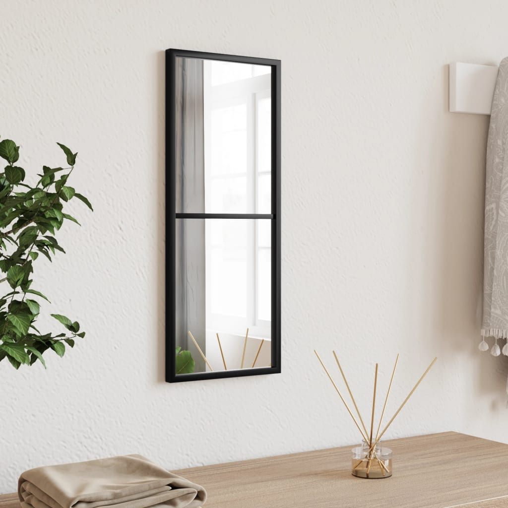 Wall Mirror Black 20x50cm Rectangle Iron