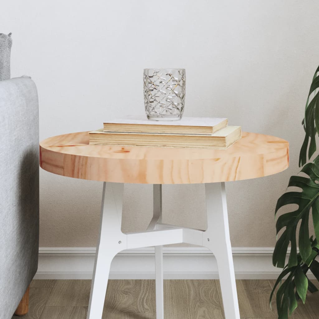 Table Top Round Ã ̃40x3 cm Solid Wood Pine