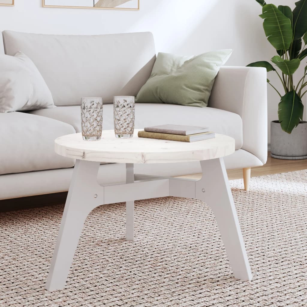 Table Top Round White Ã ̃60x3 cm Solid Wood Pine