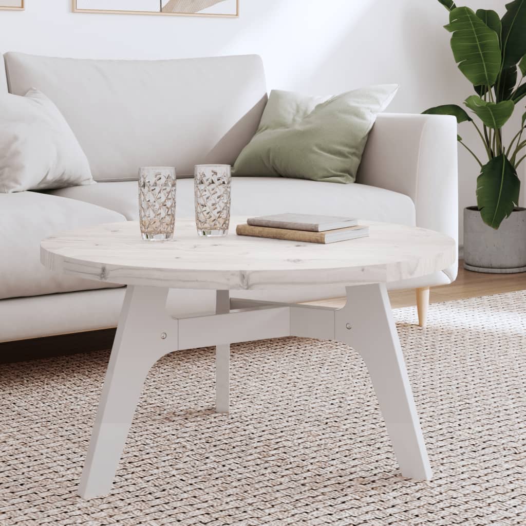 Table Top Round White Ã ̃80x3 cm Solid Wood Pine