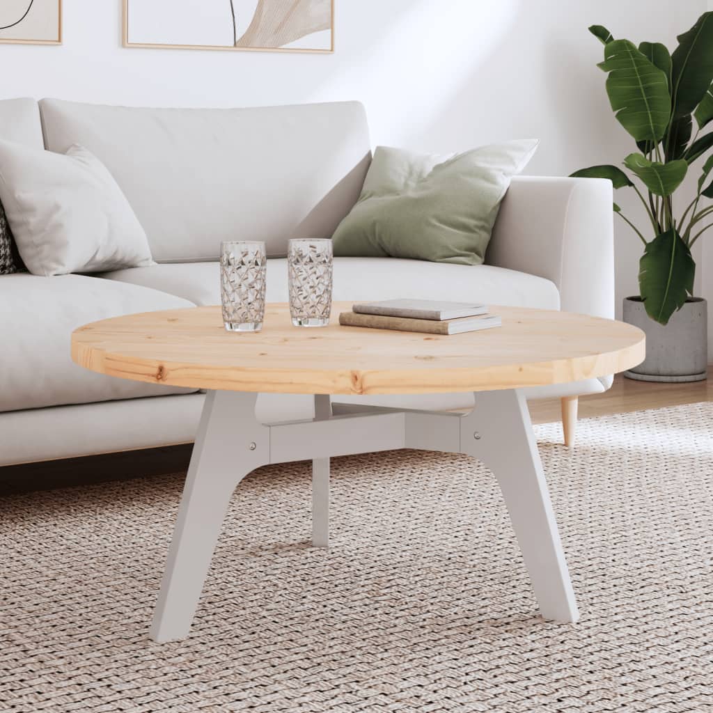 Table Top Round Ã ̃90x3 cm Solid Wood Pine