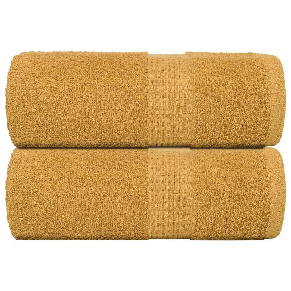 Guest Towels 2 pcs Gold 30x50 cm 360 gsm 100% Cotton