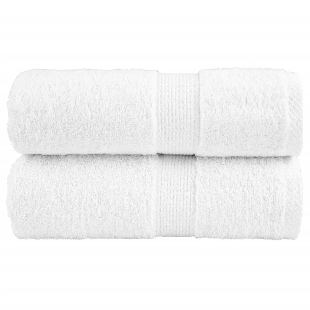 SOLMERE Premium Wash Towels 2Pieces White 30x30cm 600gsm