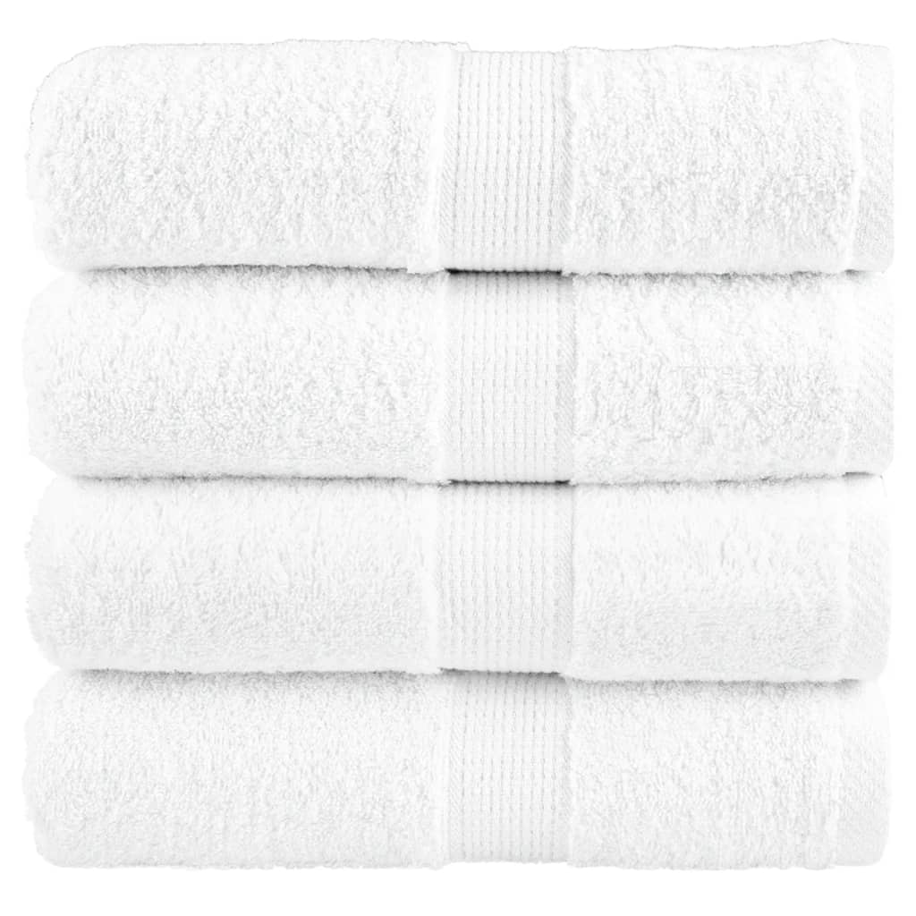 SOLMERE Premium Guest Towels 4Pieces White 30x50cm 600gsm