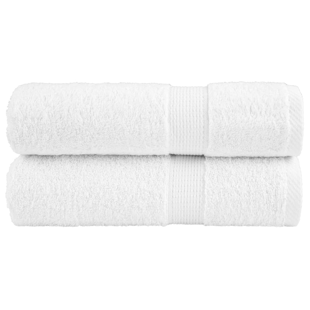 SOLMERE Premium Hand Towels 2Pieces White 50x100cm 600gsm