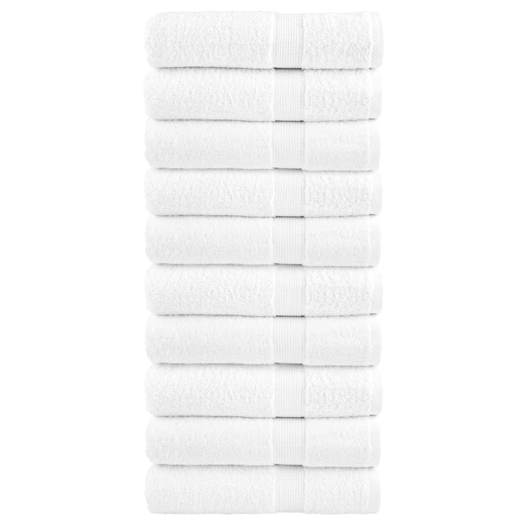 SOLMERE Premium Hand Towels 10Pieces White 50x100cm 600gsm