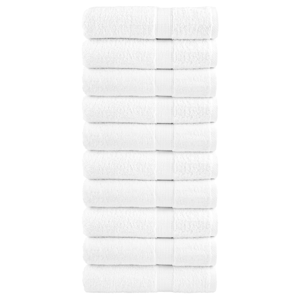 SOLMERE Premium Shower Towels 10Pieces White 70x140cm 600gsm