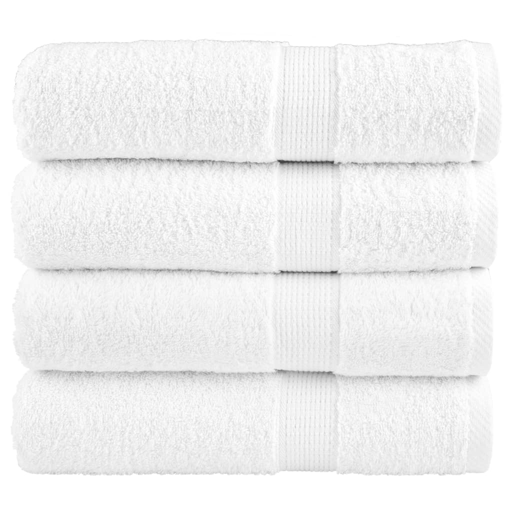 SOLMERE Premium Bath Towels 4Pieces White 100x150cm 600gsm