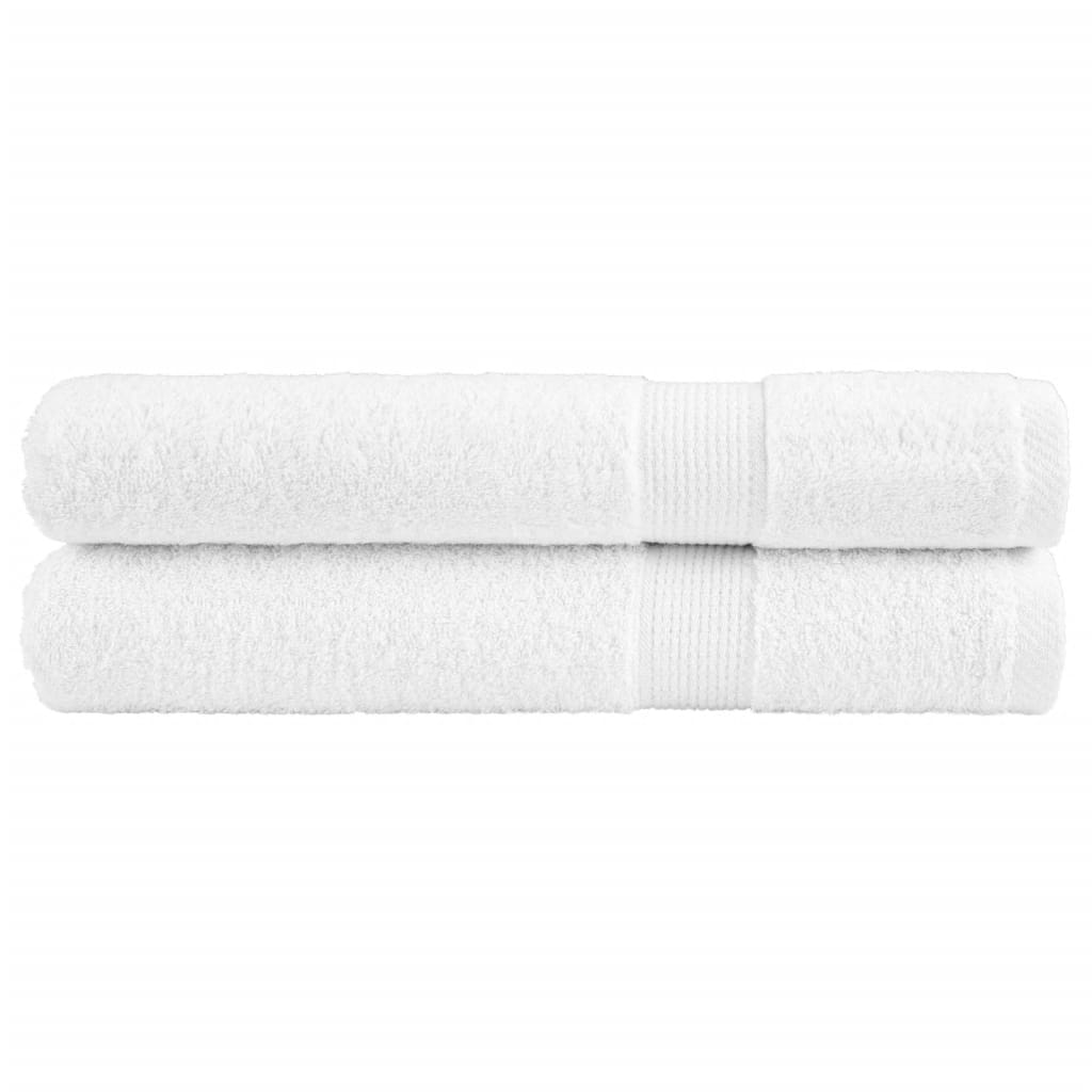 SOLMERE Premium Towels 2Pieces White 100x200cm 600gsm