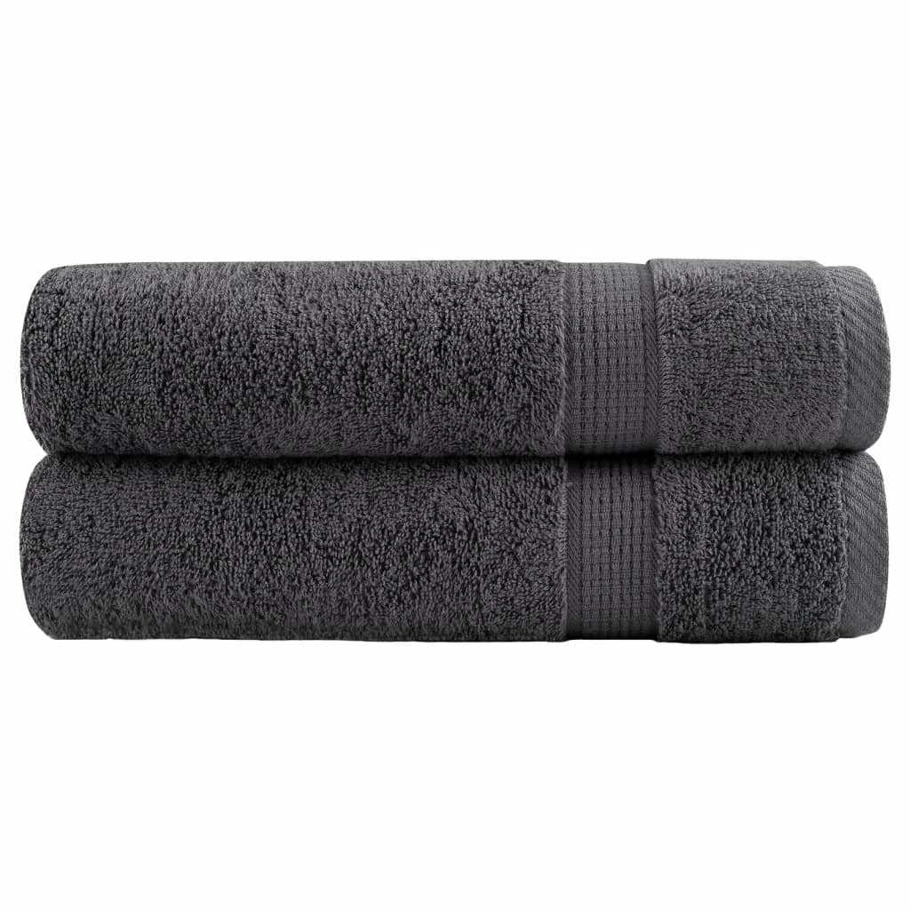SOLMERE Premium Hand Towels 2Pieces Anthracite 50x100cm 600gsm