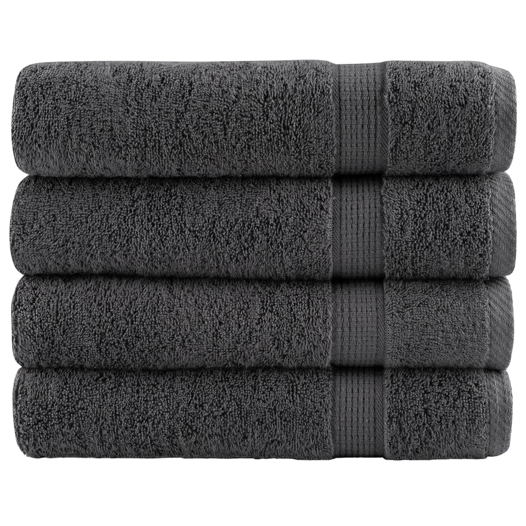 SOLMERE Premium Hand Towels 4Pieces Anthracite 50x100cm 600gsm