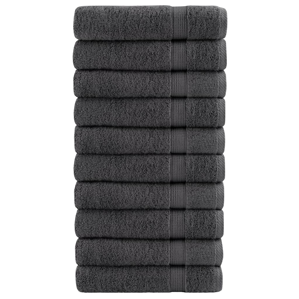 SOLMERE Premium Hand Towels 10Pieces Anthracite 50x100cm 600gsm