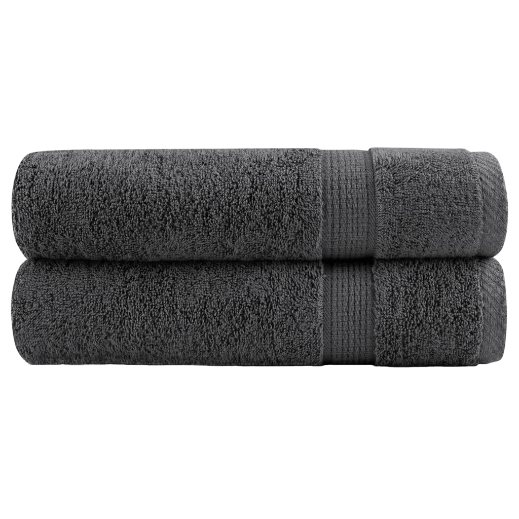 SOLMERE Premium Shower Towels 2Pieces Anthracite 70x140cm 600gsm