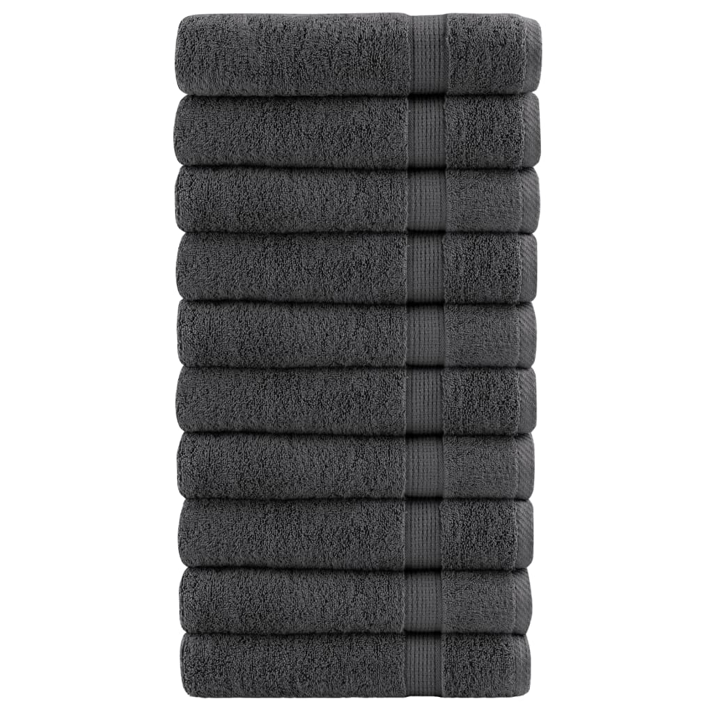 SOLMERE Premium Shower Towels 10Pieces Anthracite 70x140cm 600gsm