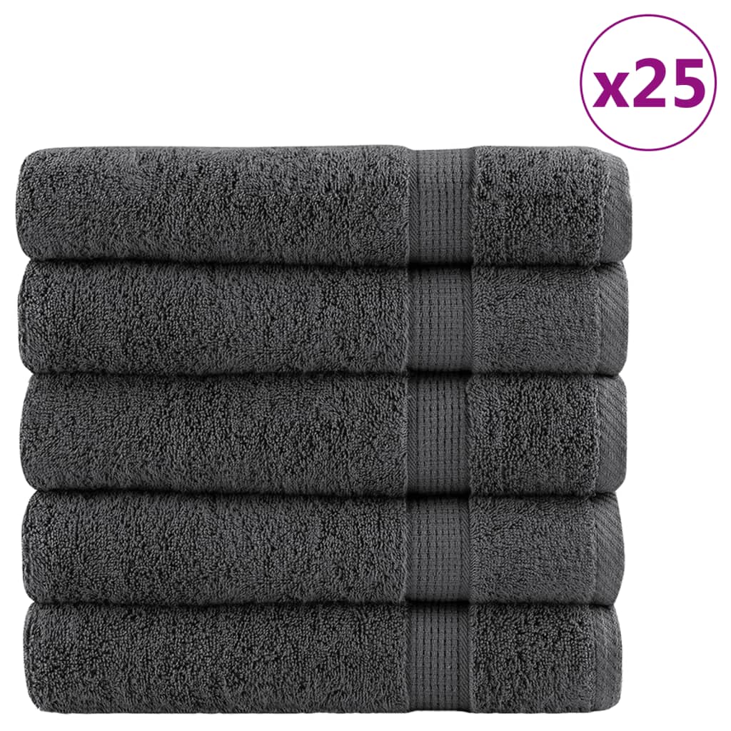 SOLMERE Premium Shower Towels 25Pieces Anthracite 70x140cm 600gsm