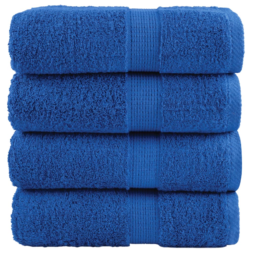 SOLMERE Premium Guest Towels 4Pieces Blue 30x50cm 600gsm