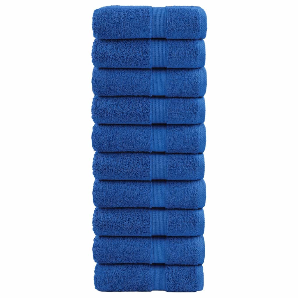 SOLMERE Premium Guest Towels 10Pieces Blue 30x50cm 600gsm