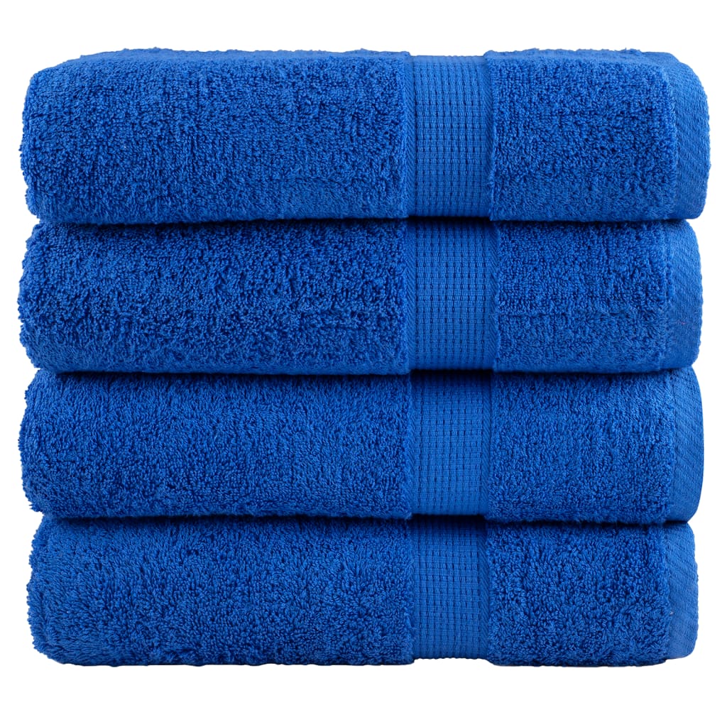 SOLMERE Premium Hand Towels 4Pieces Blue 50x100cm 600gsm
